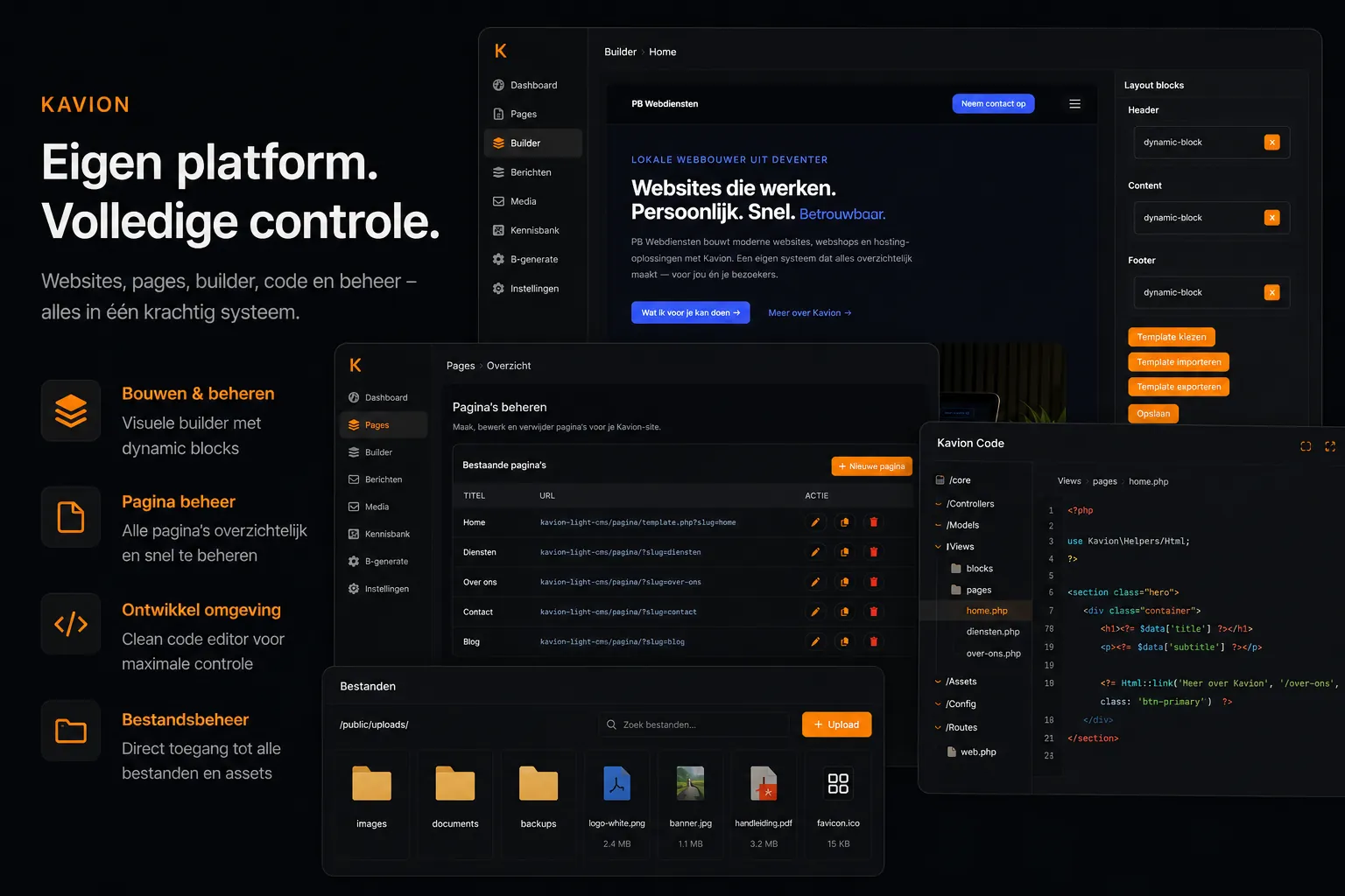 Kavion dashboard voorbeeld